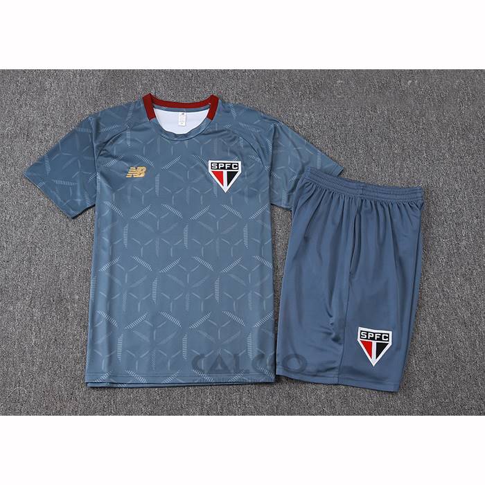 Tuta da Track Sao Paulo Manica Corta 2025-2026 Blu Grigio - Pantaloncini